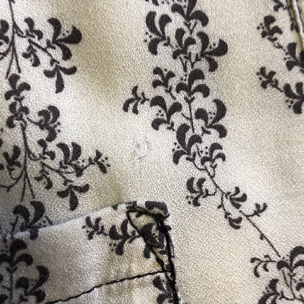 Peruvian Connection Cream Brown Floral Button Top - Picture 7 of 7
